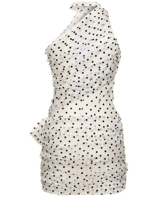 Alessandra Rich White One-Shoulder Mini Dress