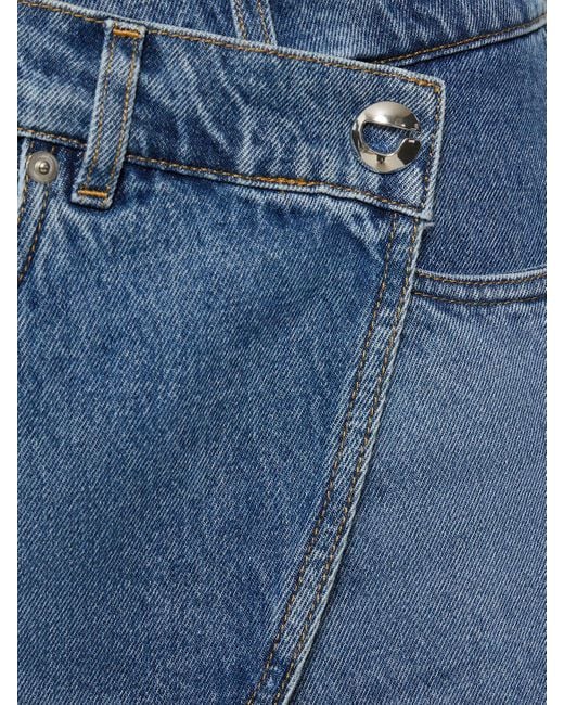 Minifalda de denim de algodón Coperni de color Blue