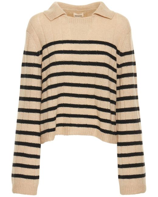 Khaite Mateo Striped Cashmere Sweater W/ Collar | Lyst Canada