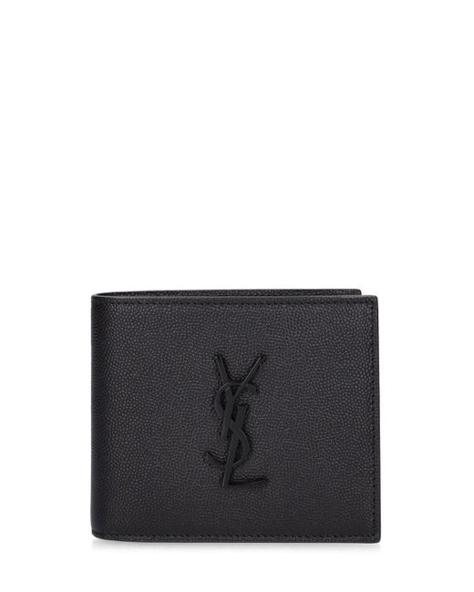 Saint Laurent Black Cassandre East/West Leather Wallet for men