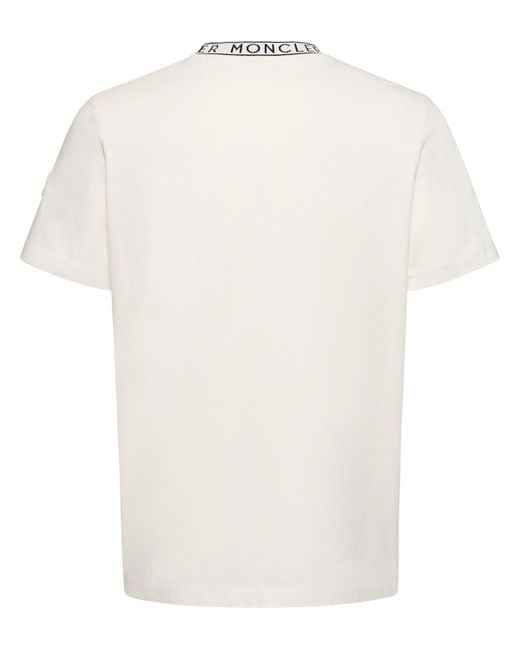 Moncler White Logo Cotton Jersey T-Shirt for men