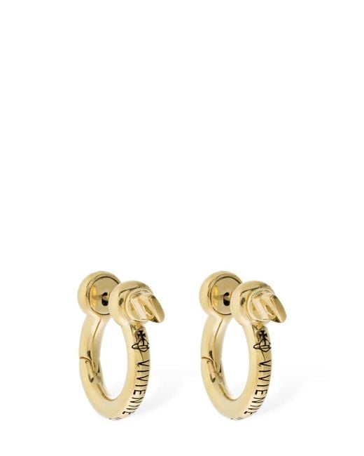 Vivienne Westwood Metallic Minerva Small Hoop Earrings