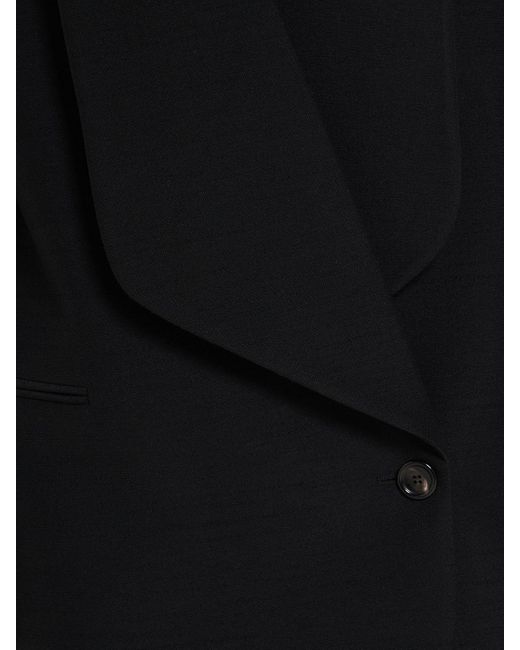 Loro Piana Black Sheri Cotton & Silk Jacket W/Wide Lapels