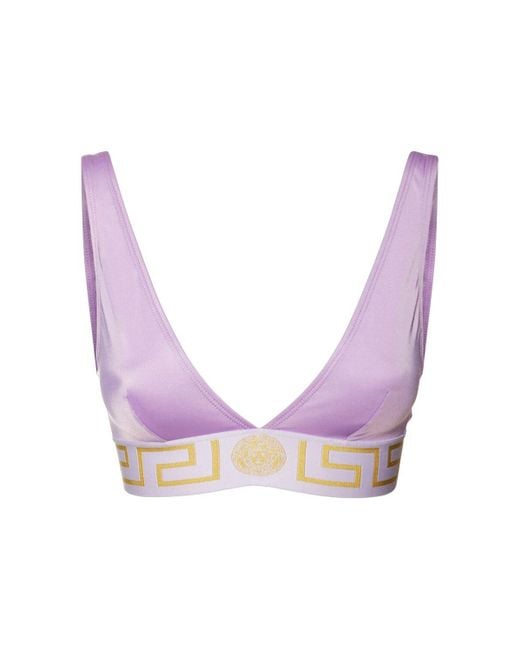 Versace Greek Motif Bikini Top in Lilac (Pink) Lyst