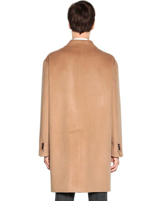 camel single breasted wool coat