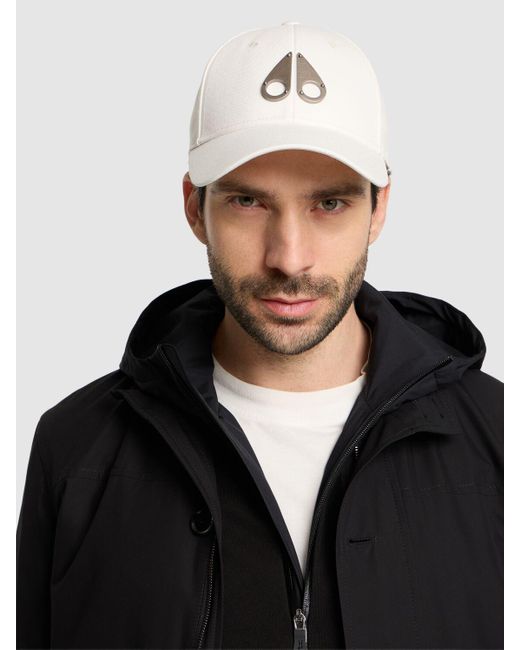 Cappello baseball in cotone con logo di Moose Knuckles in Natural da Uomo