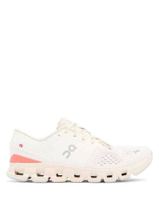 On Shoes Natural Damen Sneakers „Cloud X 4“ Ivory/Salm