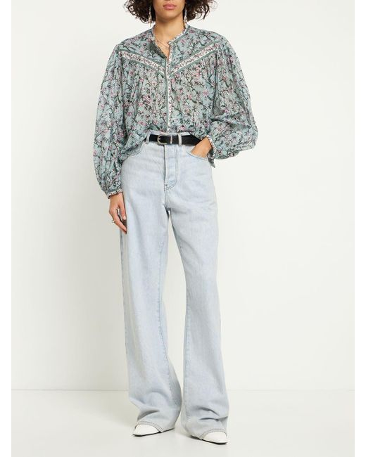 Camicia salika in cotone stampato di Isabel Marant in Gray