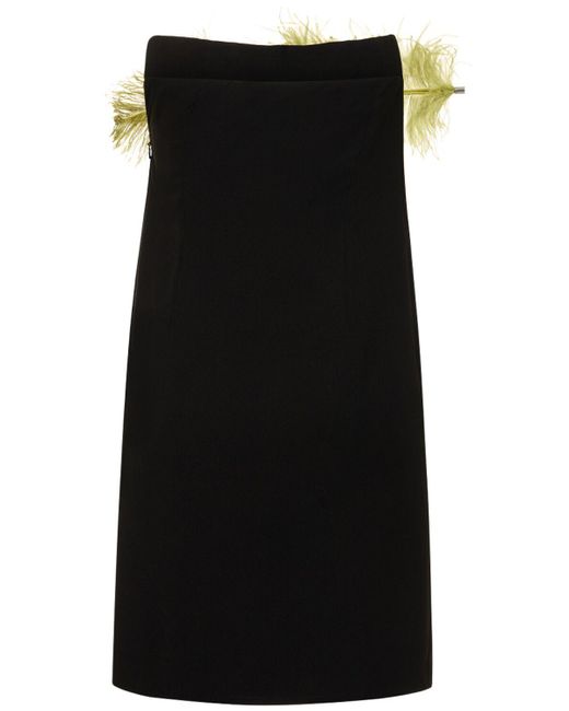 Vestito mirai in crepe / piume di 16Arlington in Black