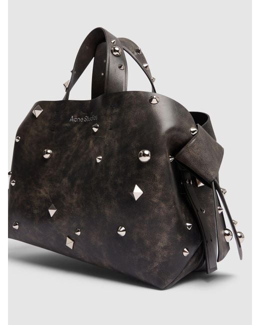 Acne Black Musubi Studs Vintage Leather Tote Bag