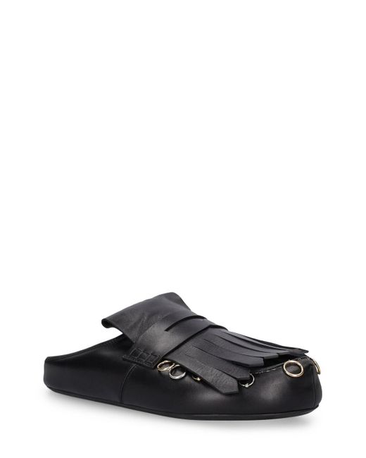 Marni Black Piercing Leather Loafers for men