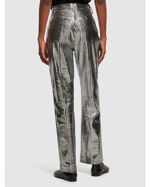 Remain Gray Striped Leather Pants