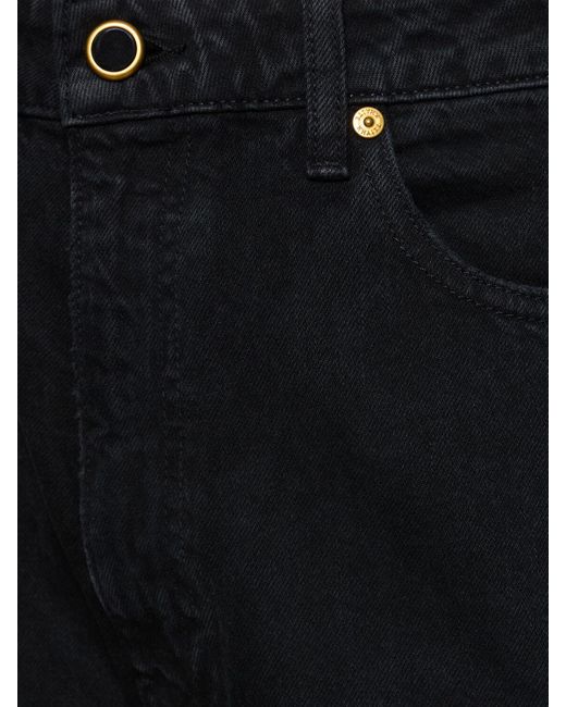 Jeans rectos de denim de algodón Khaite de color Black