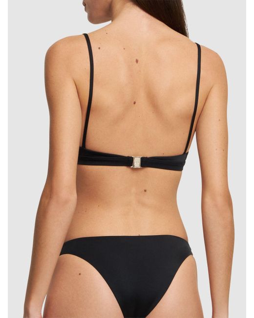 Top bikini in lycra con anello di DSquared² in Black
