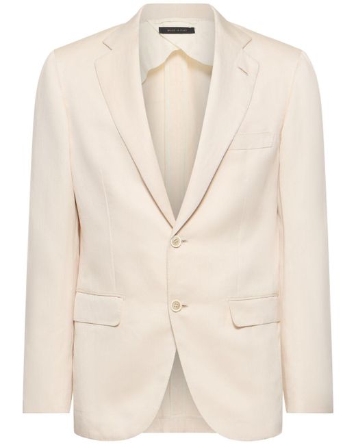 Brioni Natural New Plume Washed Silk Twill Blazer for men