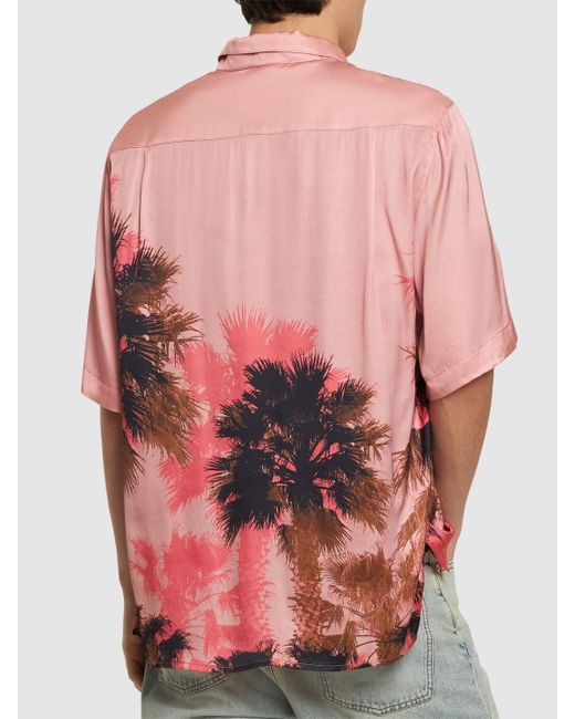 メンズ Laneus Palm ビスコースシャツ Pink