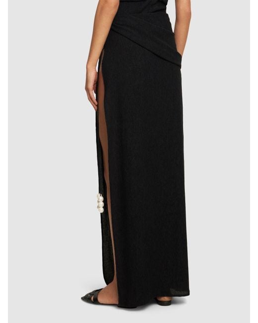 Magda Butrym Black Embellished Cutout Long Skirt