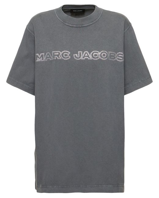 Marc Jacobs Gray Großes T-shirt Mit Kristallen