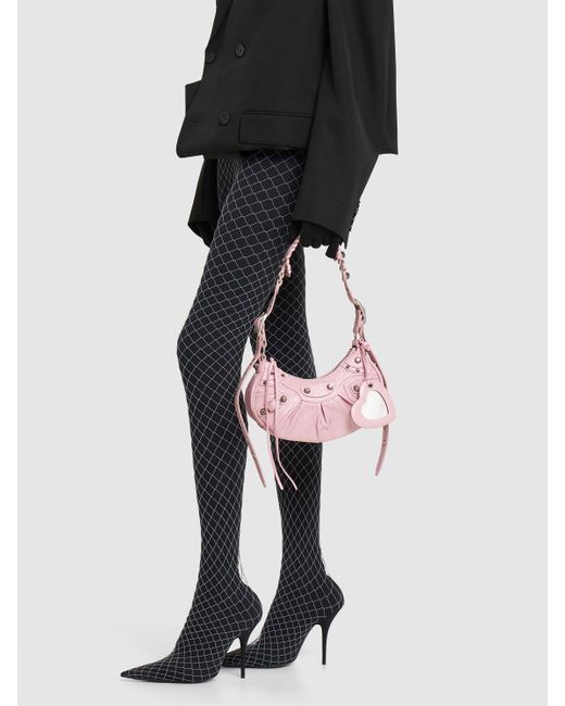 Balenciaga Pink Xs Le Cagole Leather Shoulder Bag