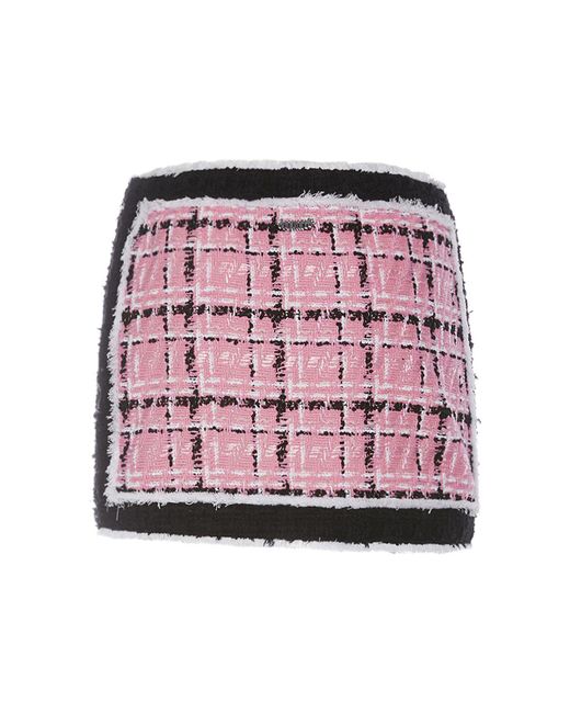 DSquared² Pink Bouclé Mini Skirt W/ Pockets