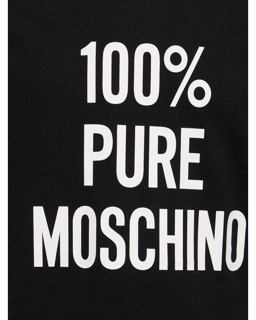 Moschino T-shirt Aus Baumwolle "100% Pure " in Black für Herren