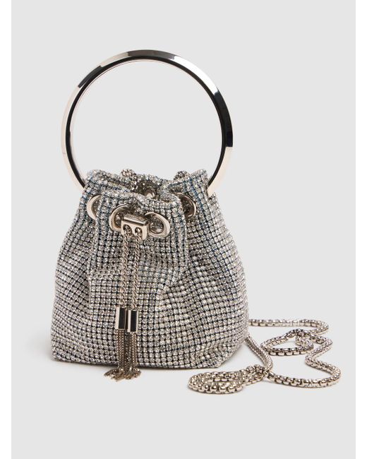 Sac à main micro en cristaux bon bon Jimmy Choo en coloris White