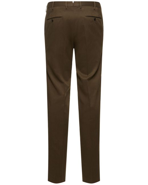 Pantalones rectos de lana PT Torino de hombre de color Brown