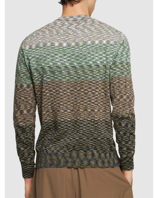 Suéter de punto de algodón con rayas Missoni de hombre de color Gray