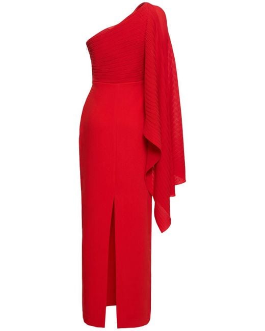 Vestido largo de crepé con una manga Solace London de color Red