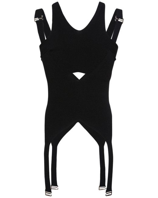 Top In Maglia Di Misto Viscosa A Strati di Dion Lee in Black