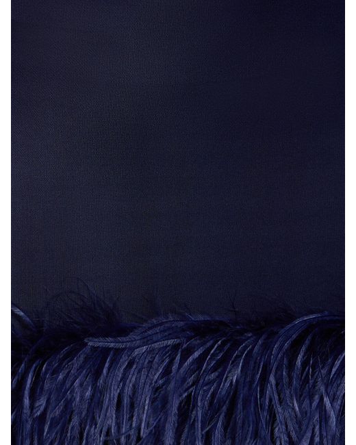 16Arlington Blue Luna Jersey Mini Dress W/Feathers