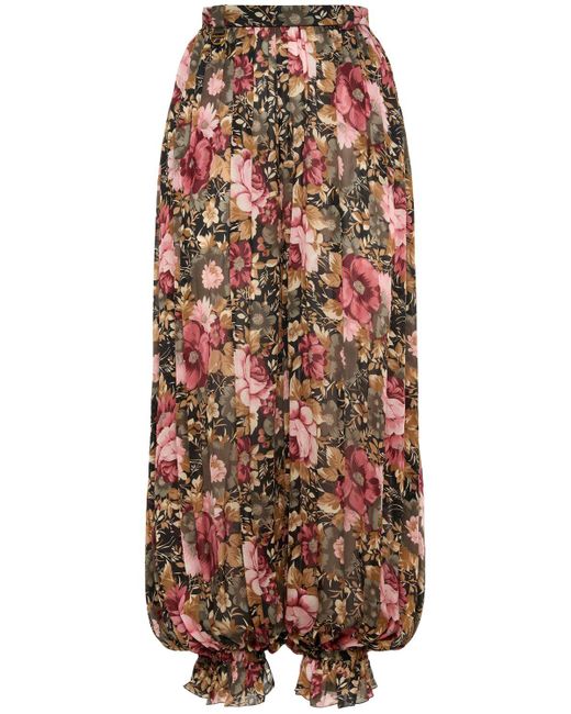 Chloé ハイウエストシルクプリントパンツ Multicolor