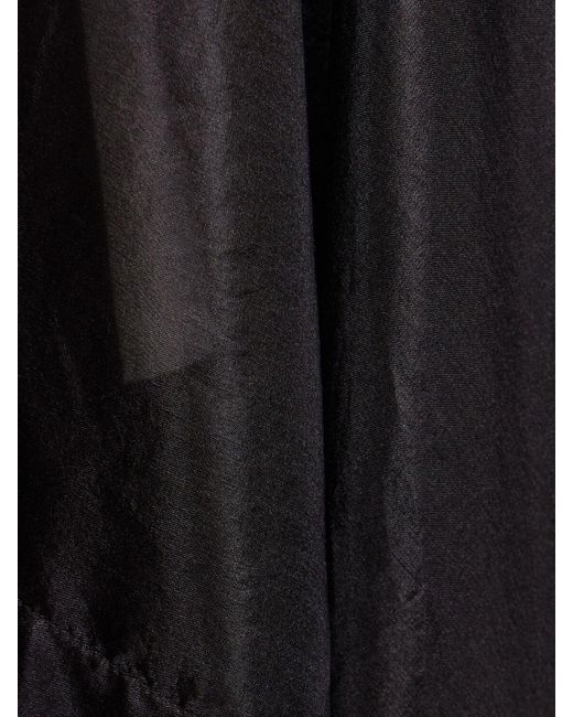 Rick Owens Black Flag Cotton & Silk Bat Sleeve Crop Top