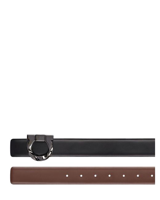 Ferragamo White 3.5mm Leather Belt for men