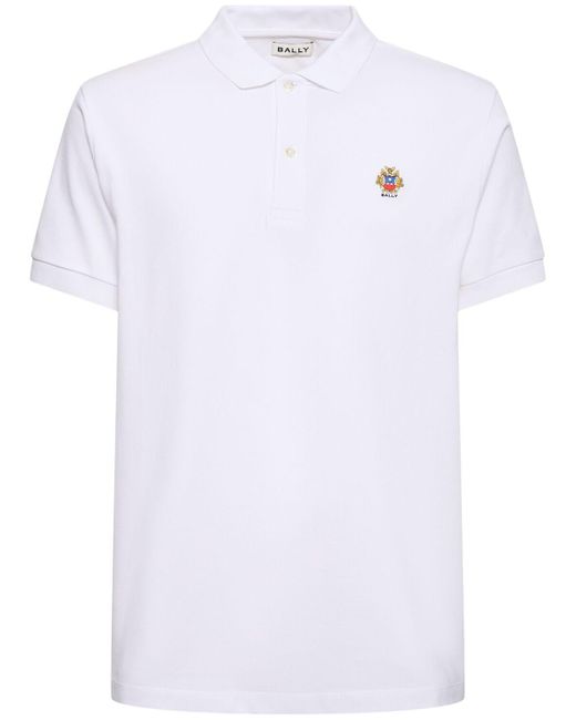 Bally Polohemd Aus Baumwollpiqué Mit Logo in White für Herren