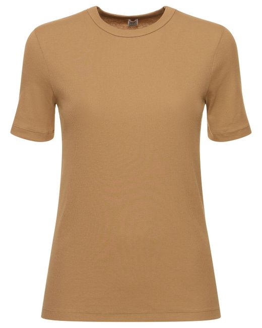 Totême  Natural Classic Rib Cotton Jersey T-shirt