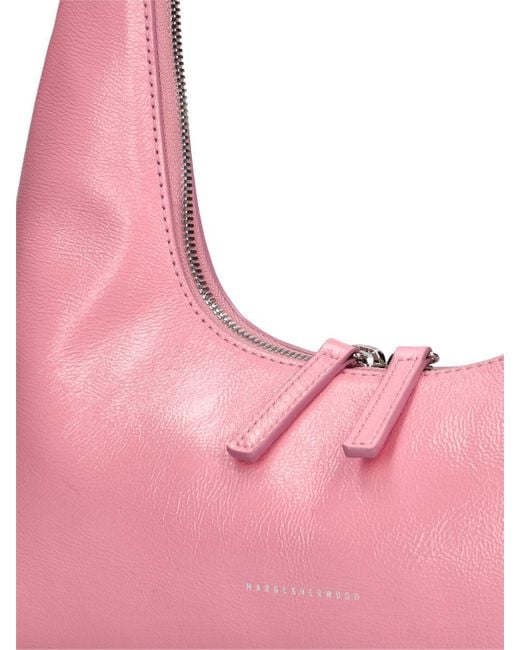 MARGE SHERWOOD Pink Hobo Leather Shoulder Bag