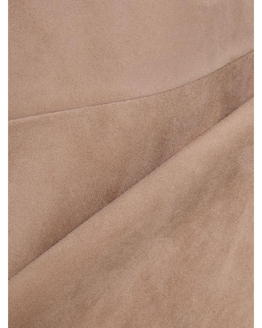 Brunello Cucinelli Brown Midirock Aus Leder Und Wildleder