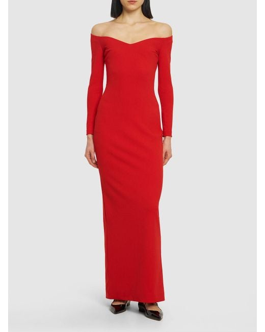 Solace London Red Langes Kleid Aus Krepp "tara"