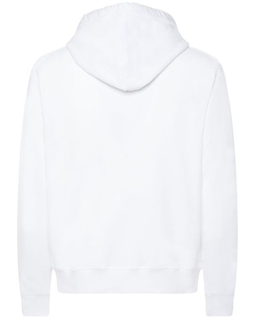DSquared² White Ciro Logo Printed Cotton Hoodie for men