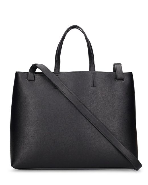 A.P.C. Black Small Cabas Market Leather Bag