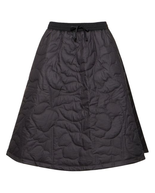 Adidas Originals Black Quilted Drawstring Wide Skirt