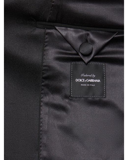 Dolce & Gabbana Zweireihiger Mantel Aus Wollkrepp Mit Stretchanteil in Black für Herren