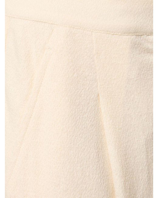 Pantaloni dritti in jersey di lino misto brina di Max Mara in Natural