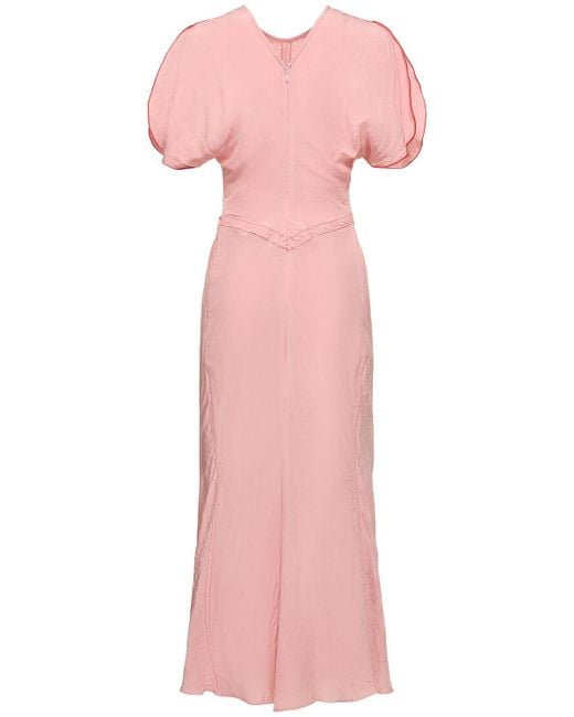 Victoria Beckham ギャザービスコースディドレス Pink