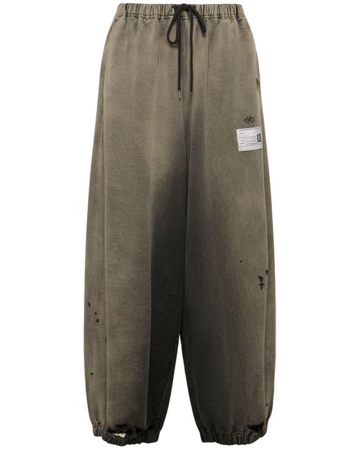 Maison Mihara Yasuhiro Gray Faded Cotton Wide Leg Sweatpants for men