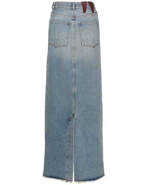 DARKPARK Blue Emma Cotton Denim Long Skirt