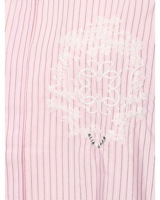 Camisa de popelina a rayas Elie Saab de color Pink