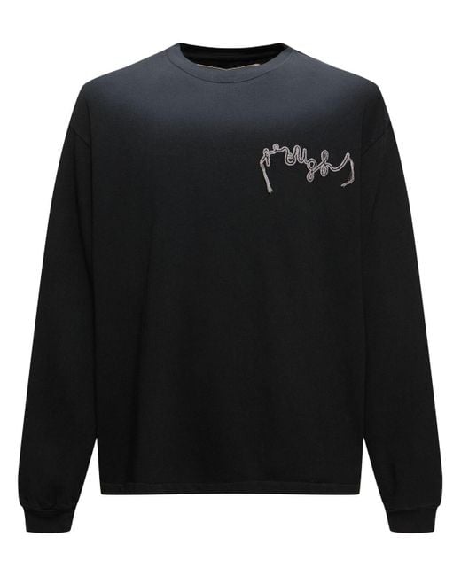 ROUGH Black Long Sleeve T-shirt for men