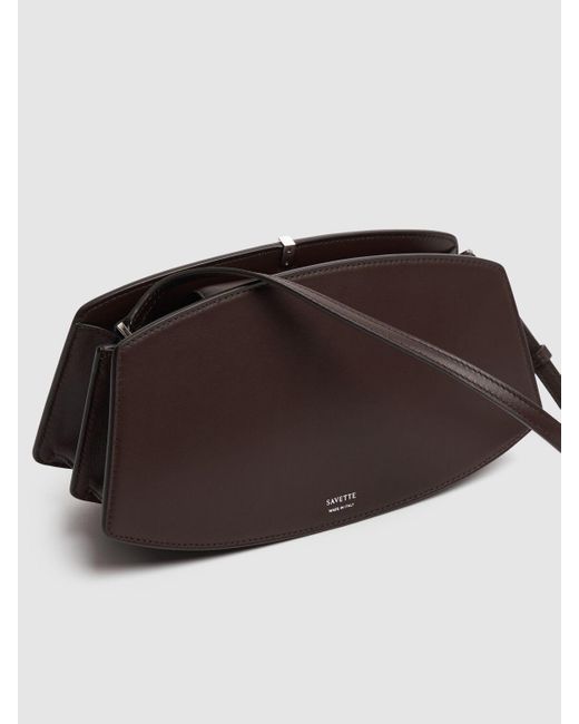 SAVETTE Brown Schultertasche Aus Leder "florence"